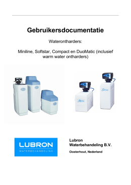 Gebruikersdocumentatie - Lubron Waterbehandeling