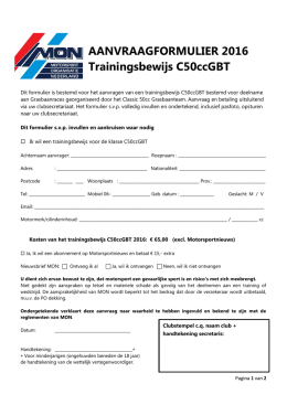 AANVRAAGFORMULIER 2016 Trainingsbewijs C50ccGBT