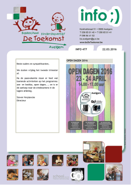 Lees hier de schoolkrant INFO eind maart