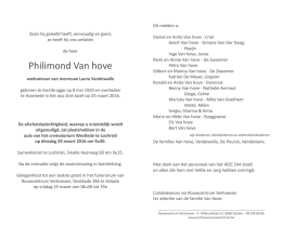 Philimond Van hove - Rouwcentrum Verhoeven Zelzate