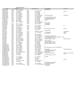 Preekrooster 2016 - CGK De Ark Spijkenisse