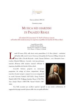 Comunicato stampa - Conservatorio Statale "Giuseppe Verdi" Torino