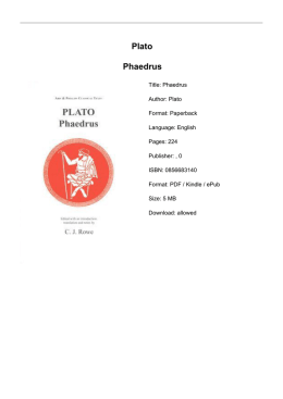 Plato Phaedrus - Britt Ashton