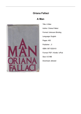 Oriana Fallaci A Man - Marani Developments