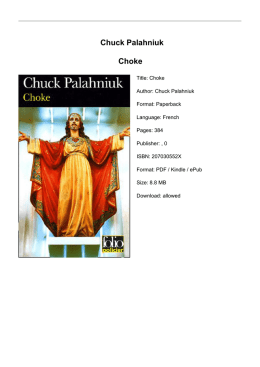 Chuck Palahniuk Choke