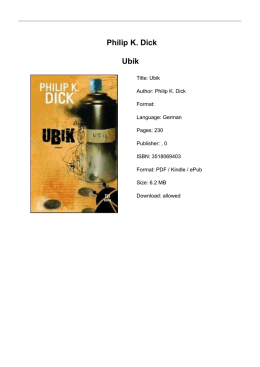 Philip K. Dick Ubik - Impressions By Maria