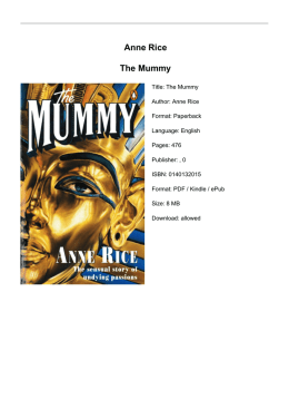 Anne Rice The Mummy