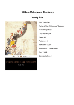 William Makepeace Thackeray Vanity Fair