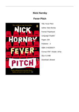 Nick Hornby Fever Pitch