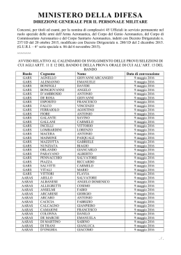 Calendario Accertamenti, Prove Fisiche e Orali