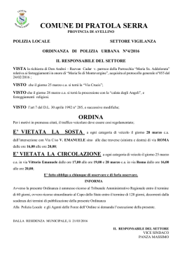 Leggi l`ordinanza - Comune di Pratola Serra