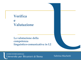 Verifica e Valutazione - Università per Stranieri di Siena