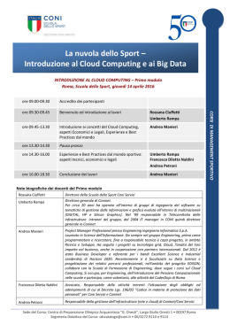 Introduzione al Cloud Computing e ai Big Data
