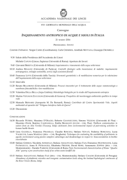 XV giornata dell`acqua 2016 - Società Geochimica Italiana
