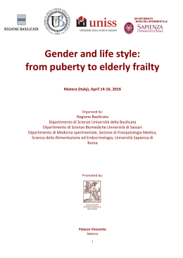 Gender and life style: from puberty to elderly frailty