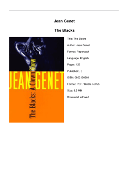 Jean Genet The Blacks