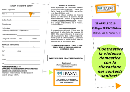 brochure 29 Aprile - Collegio IPASVI di Pistoia