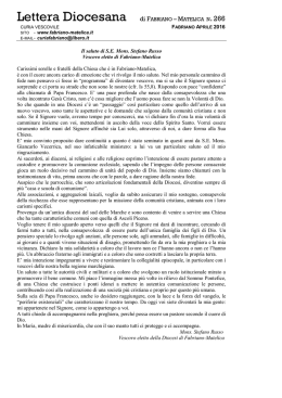 Lettera Diocesana di FABRIANO &ndash; MATELICA N. 266