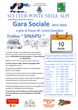 Gara SOCIALE 2016 - Sci Club Ponte nelle Alpi