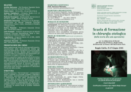Chirurgia Otologica 2016.indd - Azienda Ospedaliera di Reggio Emilia
