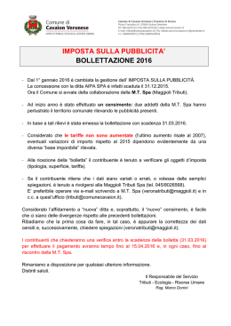 ICP – Bollettazione 2016 - Comune di Cavaion Veronese