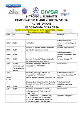 Programma di gara CIVSA 2016 - Cronoscalata Sarnano Sassotetto