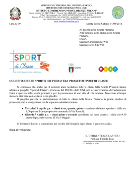 Circ. n. 99 Monte Porzio Catone 01/04/2016 Ai docenti della Scuola
