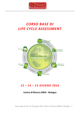 Brochure Corso base LCA 2016 - Università degli Studi di Messina
