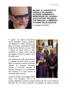 milano: al convento di piazzale velasquez solenne