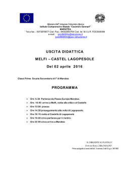 USCITA DIDATTICA MELFI – CASTEL LAGOPESOLE Del 02 aprile