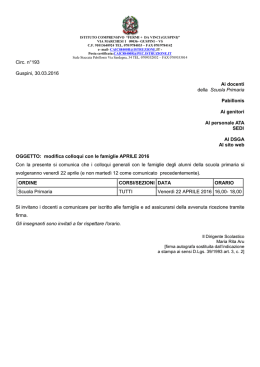 193 rettifica colloqui aprile primaria