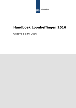 Handboek Loonheffingen 2016