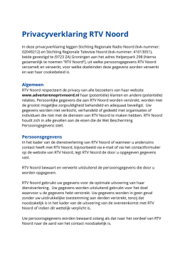 Privacyverklaring - RTV Noord Commercie & Marketing