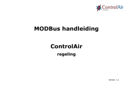 MODBus handleiding, NorthAir/ControlAir regeling V0.02