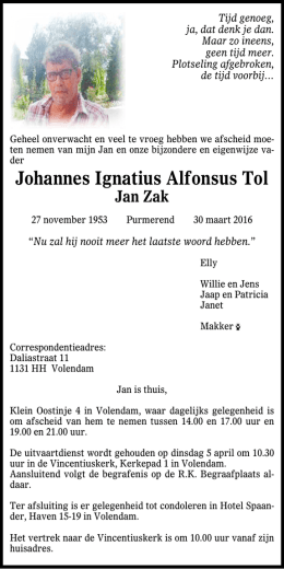 Johannes Ignatius Alfonsus Tol