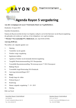 Agenda 01-04-2016 - Vogelverenigingen Rayon 5