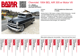 Chevrolet 1954 BEL AIR 305 er Motor V8