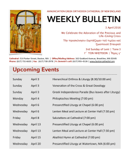 Bulletin Lent Sun 3 Tone 3 - Greek Orthodox Cathedral of New