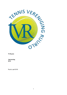 1 TV Ruurlo Jaarverslag 2015 Ruurlo, april 2016