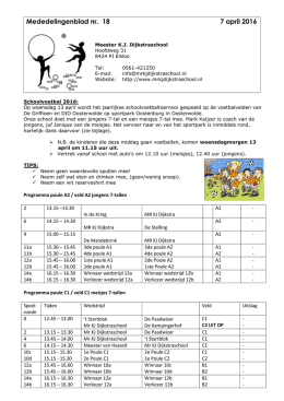 mededelingenblad Meester K.J. Dijkstraschool.
