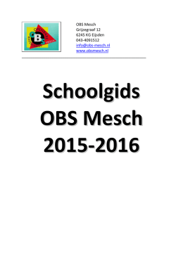 Schoolgids 2015-2016 OBS Mesch 1