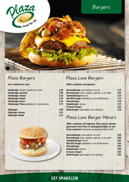 Burgermenukaart - Plaza Westerbork