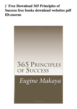 Free 365 Principles of Success free