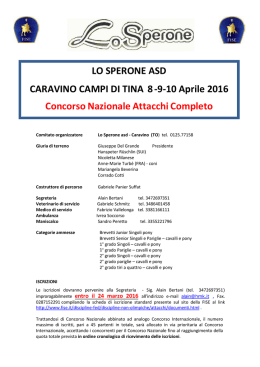 Concorso Nazionale Attacchi - Caravino (TO) 8 - 10 aprile 2016