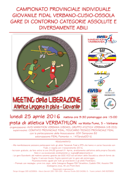 Pista: dispositivo Verbania 25 aprile