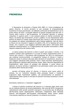 Premessa del ministro Padoan al DEF