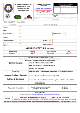 Modulo Iscrizione Volante D Oro 2016