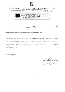 Costituzione Comitato di vigilanza Concorso docenti 2016