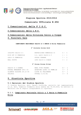 Comunicato Ufficiale N.656 1.Comunicazioni della FIGC 5. Giustizia