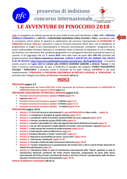 preavviso bando concorso internazionale LE AVVENTURE DI